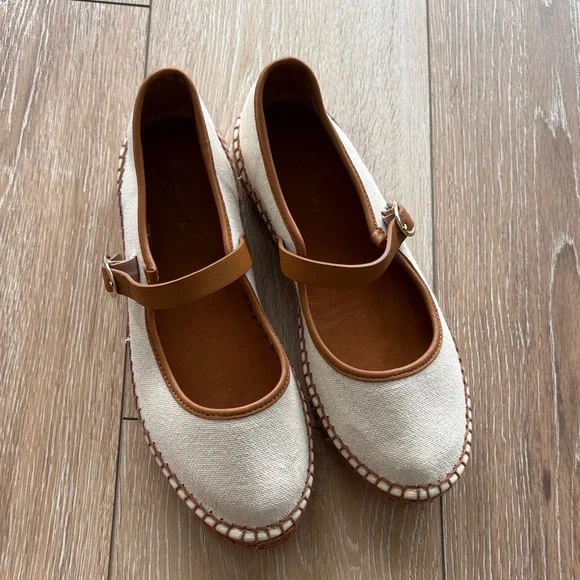 Tuckernuck Ivory Canvas Jamie Espadrille Flats - Picture 2 of 13